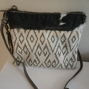 Myra Bag Black and White Geometric Crossbody